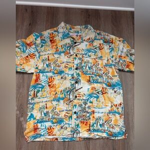 It's 5 O'Clock Somewhere ~ Margaritaville Tropical Button Down Silk Shirt  Med‎